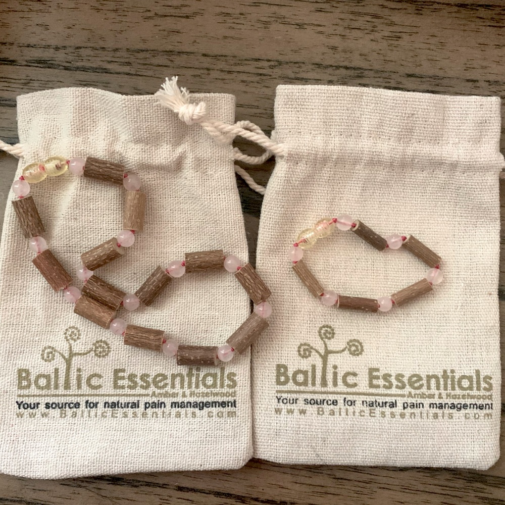 Baby Bracelet and Necklace Bundle Rose Quartz